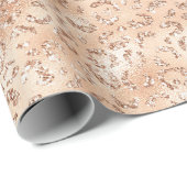 Rose Gold Imitate Glitzer Leopard Print Geschenkpapier (Rolleneckpunkt)