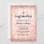 Rose Gold Imitate Glitzer Lights Bestätigung Einladung (Vorderseite)