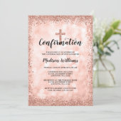 Rose Gold Imitate Glitzer Lights Bestätigung Einladung (Stehend Vorderseite)