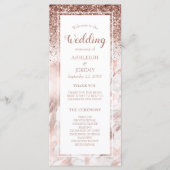 Rose Gold Imitate Glitzer Marble Script Hochzeit Programm (Vorderseite)