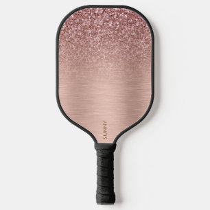 Rose-Gold-Imitate Glitzer & Metallic Textur Pickleball Schläger