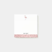 Rose Gold Imitate Glitzer mit Weiß, Flamingo & Bor Post-it Klebezettel (Vorderseite)