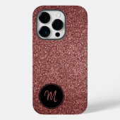 Rose Gold Imitate Glitzer Monogram Funkelnd Case-Mate iPhone Hülle (Rückseite)