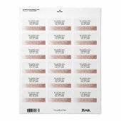 Rose Gold Imitate Glitzer Neue Adresse Adressaufkleber (Vorne)