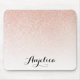 Rose Gold Imitate Glitzer Ombre Individuelle Name  Mousepad