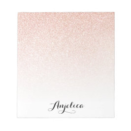 Rose Gold Imitate Glitzer Ombre Personalisiert Nam Notizblock