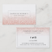 Rose-Gold-Imitate Glitzer ombre Visitenkarte (Vorne/Hinten)