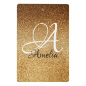 Rose Gold Imitate Glitzer Personalisiert ClipBoard Mini Klemmbrett (Rückseite)