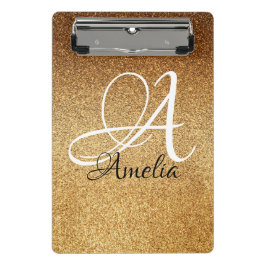 Rose Gold Imitate Glitzer Personalisiert ClipBoard Mini Klemmbrett