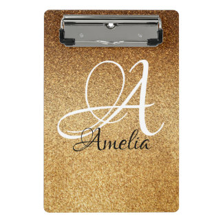 Rose Gold Imitate Glitzer Personalisiert ClipBoard Mini Klemmbrett