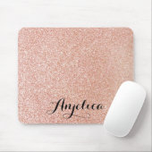 Rose Gold Imitate Glitzer Personalisiert Name Mous Mousepad (Mit Mouse)