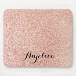 Rose Gold Imitate Glitzer Personalisiert Name Mous Mousepad