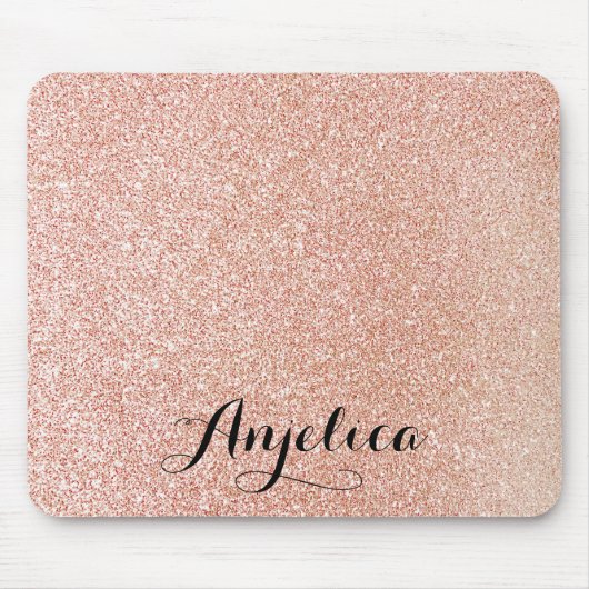 Rose Gold Imitate Glitzer Personalisiert Name Mous Mousepad (Vorne)