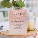 Rose Gold Imitate Glitzer pink ombre Bat Mitzvah Einladung<br><div class="desc">Ein modernes,  originelles und einfaches Imitat Rose Gold Glitzer ombre Bat Mitzvah Einladung auf einem vollständig anpassbaren rot rosa Hintergrund</div>