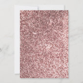 Rose Gold Imitate Glitzer pink ombre Mädchen süß 1 Einladung (Rückseite)