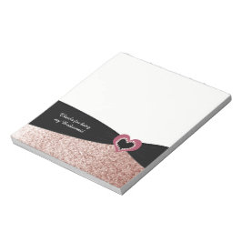 Rose Gold Imitate Glitzer Ribbon Bridesmaid Dank Notizblock