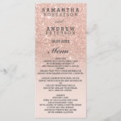Rose Gold Imitate Glitzer Rosa ombre Hochzeitsmenü Menükarte (Vorderseite)