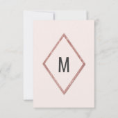 Rose Gold Imitate Glitzer Sequin Rett Datum Save The Date (Rückseite)