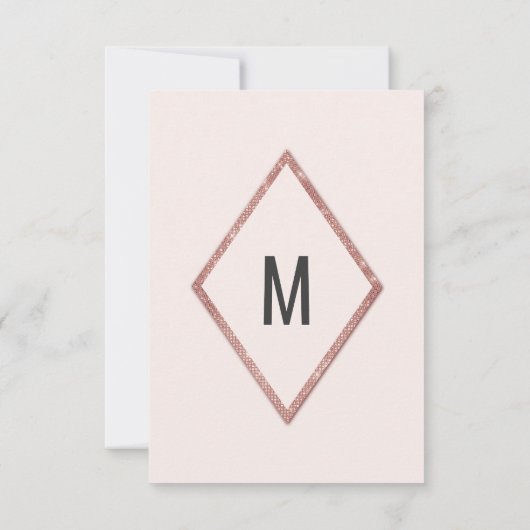 Rose Gold Imitate Glitzer Sequin Rett Datum Save The Date (Rückseite)