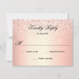 Rose Gold Imitate Glitzer Sparkasse RSVP Karte