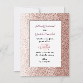 Rose Gold Imitate Glitzer Style Hochzeit Einladung