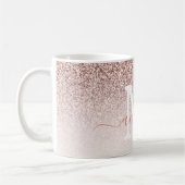 Rose Gold Imitate Glitzer texturiert ombre pink Kaffeetasse (Links)