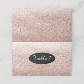 Rose Gold Imitate Glitzer Tischanzahl Platzkarte (Außenseite Aufgefaltet)