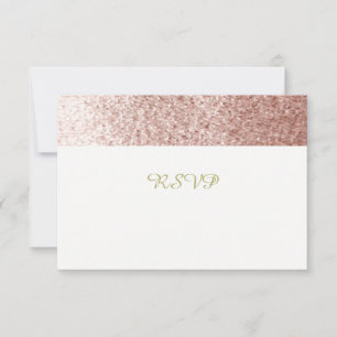Rose Gold Imitate Glitzer UAWG RSVP Karte