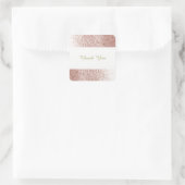 Rose Gold Imitate Glitzer Vielen Dank Quadratischer Aufkleber (Tasche)