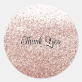 Rose Gold Imitate Glitzer Vielen Dank Runder Aufkleber (Vorderseite)