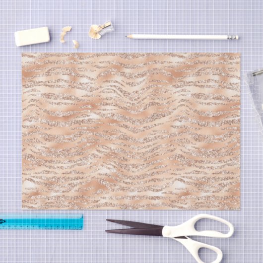 Rose Gold Imitate Glitzer Zebra Streifen Seidenpapier (Handwerk)