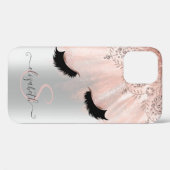 Rose Gold Imitate Lashes Silber Case-Mate iPhone Hülle (Rückseite (Horizontal))