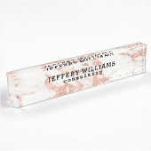 Rose-Gold-Imitate Marmorstein Namensplakette