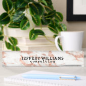 Rose-Gold-Imitate Marmorstein Namensplakette