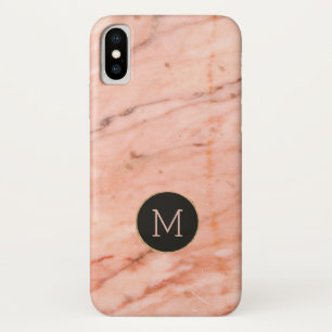 Rose-Gold-Imitate Marmorsteine-Monogramm Case-Mate iPhone Hülle