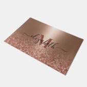Rose Gold Imitate Rosa Glitzer Fußmatte (Schrägansicht)