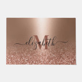 Rose Gold Imitate Rosa Glitzer Fußmatte (Vorderseite)