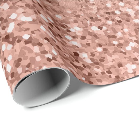 Rose Gold Imitate Rosa Glitzer Geschenkpapier (Rolleneckpunkt)
