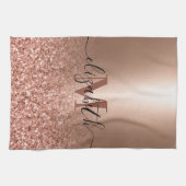 Rose Gold Imitate Rosa Glitzer Geschirrtuch (Horizontal)