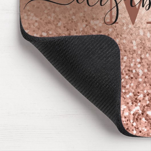 Rose Gold Imitate Rosa Glitzer Mousepad (Ecke)