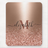 Rose Gold Imitate Rosa Glitzer Mousepad (Vorne)