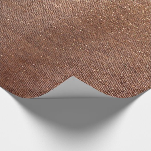Rose Gold Imitate Sepia Linen Mesh Metallic Burlap Geschenkpapier (Ecke)