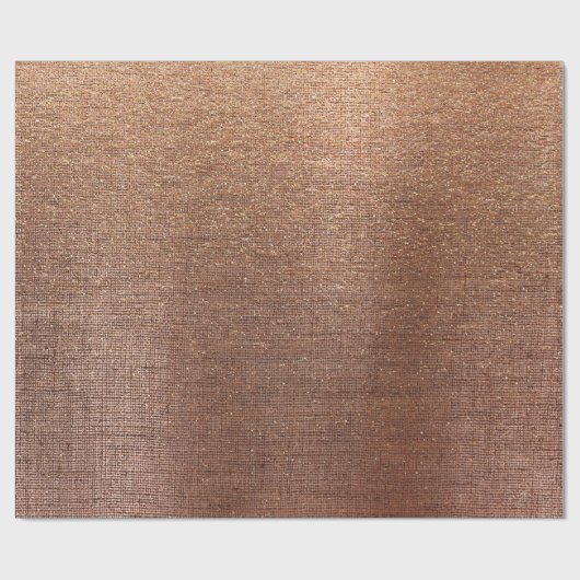 Rose Gold Imitate Sepia Linen Mesh Metallic Burlap Geschenkpapier (Flach)