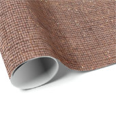 Rose Gold Imitate Sepia Linen Mesh Metallic Burlap Geschenkpapier (Rolleneckpunkt)