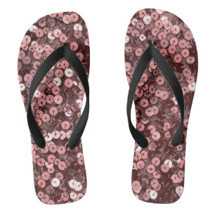 Rose Gold Imitate Sequin Flip Flops Badesandalen