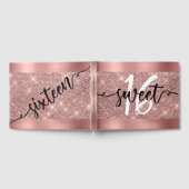 Rose Gold Imitate Shimmer & Foil Sweet 16 Gästebuch (Voll)