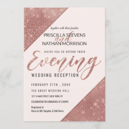 Rose Gold Imitate Sparkling Glitzer Sequin Abend Einladung