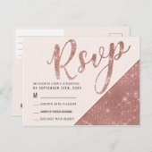 Rose Gold Imitate Sparkling Glitzer Sequin UAWG Einladungspostkarte (Vorne/Hinten)
