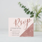 Rose Gold Imitate Sparkling Glitzer Sequin UAWG Einladungspostkarte (Stehend Vorderseite)