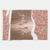 Rose Gold Imitate und Glitzer Geschirrtuch (Horizontal)